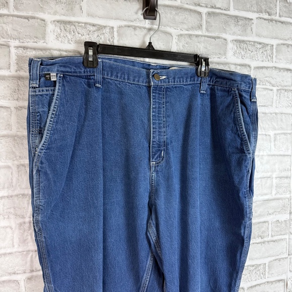 Carhartt FR Flame Resistant Dark Wash Denim Carpenter Pockets Jeans Mens 44 x 30 - Picture 2 of 13